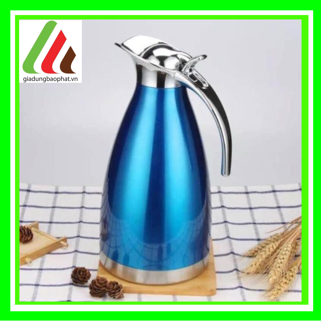 Bình nước inox giữ nhiệt 2L có vòi rót tay cầm sang trọng sạch sẽ an toàn sang trọng 